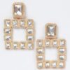 Gold-Tone Multi Square Gemstone Earrings