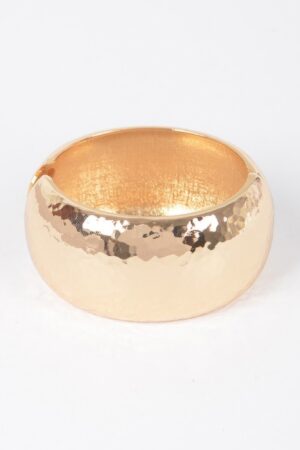 Hammered Metal Bangle – Oval Textured Bracelet
