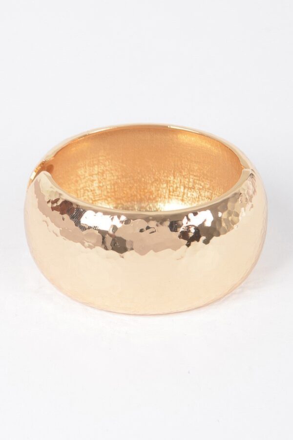 Hammered Metal Bangle – Oval Textured Bracelet