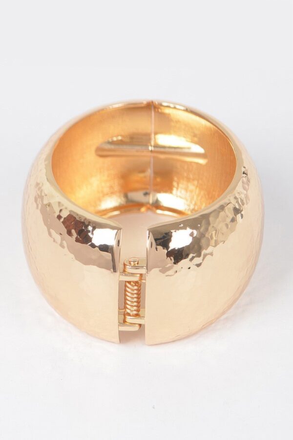 Hammered Metal Bangle – Oval Textured Bracelet