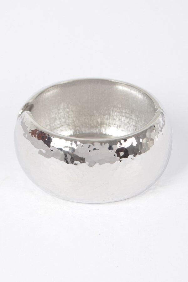 Hammered Metal Bangle – Oval Textured Bracelet