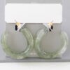 Multi Marble Stone Hoop Earrings – 1.4″ Rounded Hoops