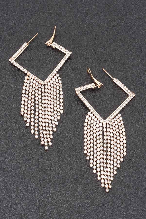 Cascading Rhinestone Drop Earrings