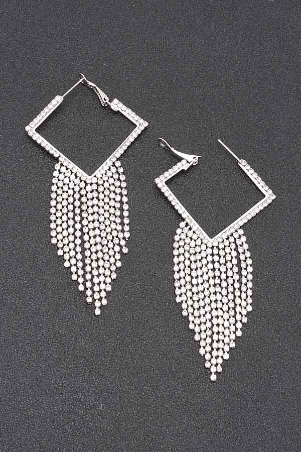 Cascading Rhinestone Drop Earrings