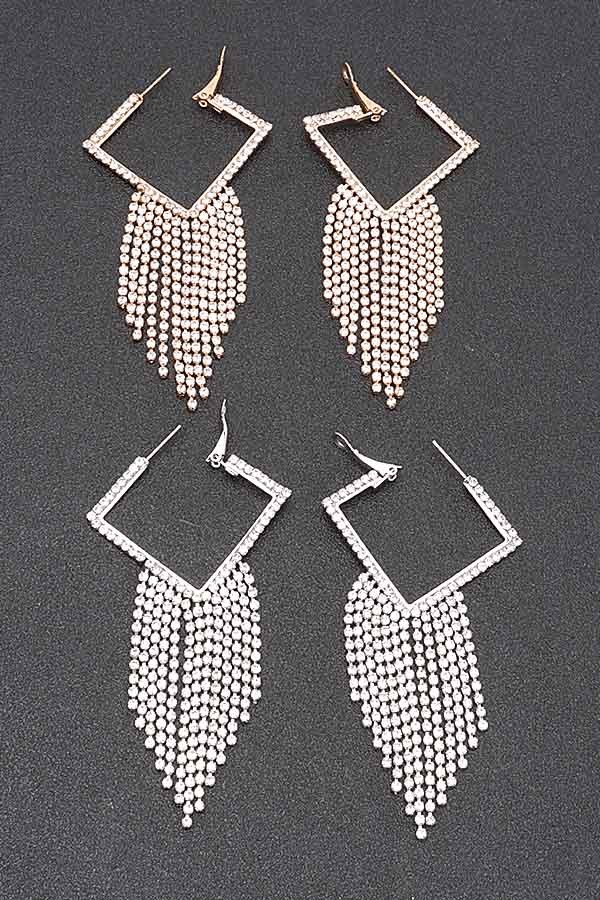 Cascading Rhinestone Drop Earrings