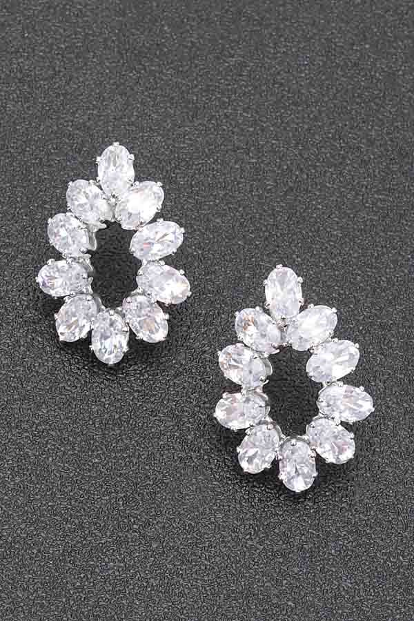 Double Rhinestone Stud Earrings – Polished Shine