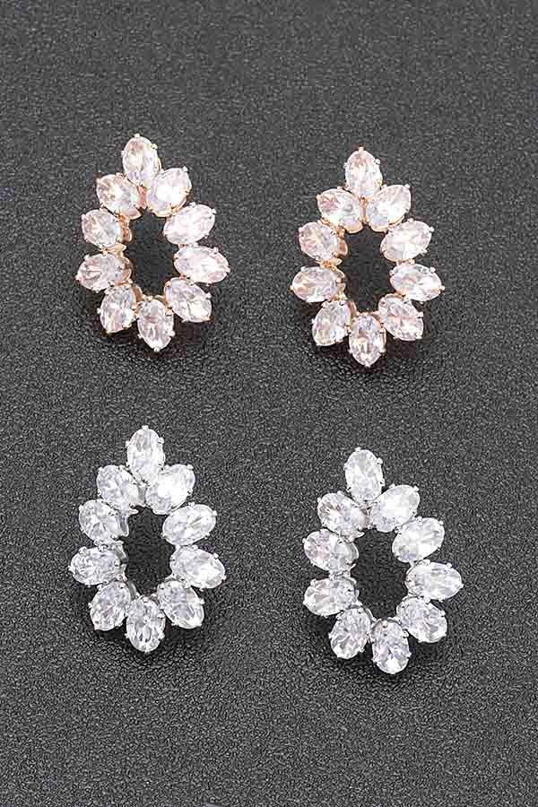 Double Rhinestone Stud Earrings – Polished Shine