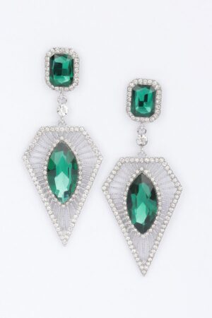 Rhinestone Drop Earrings – Elongated Sparkle