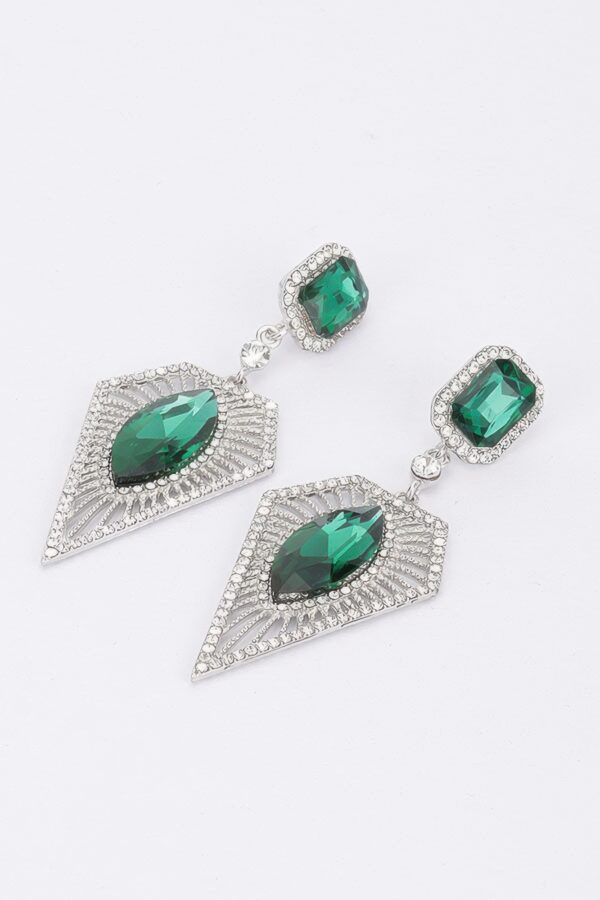 Rhinestone Drop Earrings – Elongated Sparkle