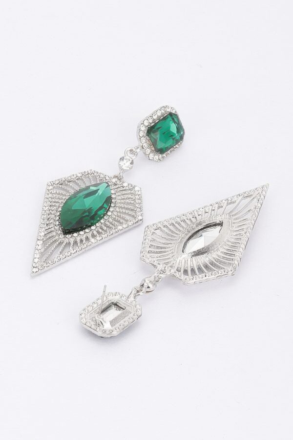 Rhinestone Drop Earrings – Elongated Sparkle