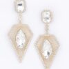 Rhinestone Drop Earrings – Elongated Sparkle