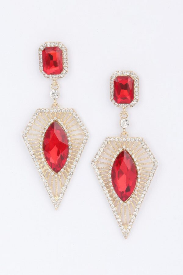 Rhinestone Drop Earrings – Elongated Sparkle