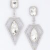Rhinestone Drop Earrings – Elongated Sparkle
