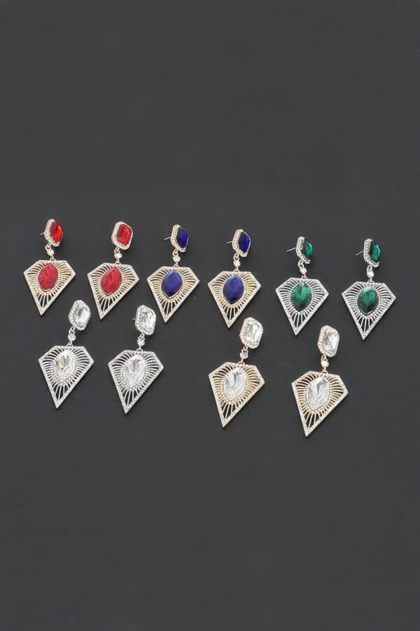 Rhinestone Drop Earrings – Elongated Sparkle