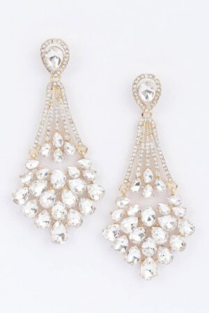 Rhinestone Drop Earrings – Elongated Sparkle