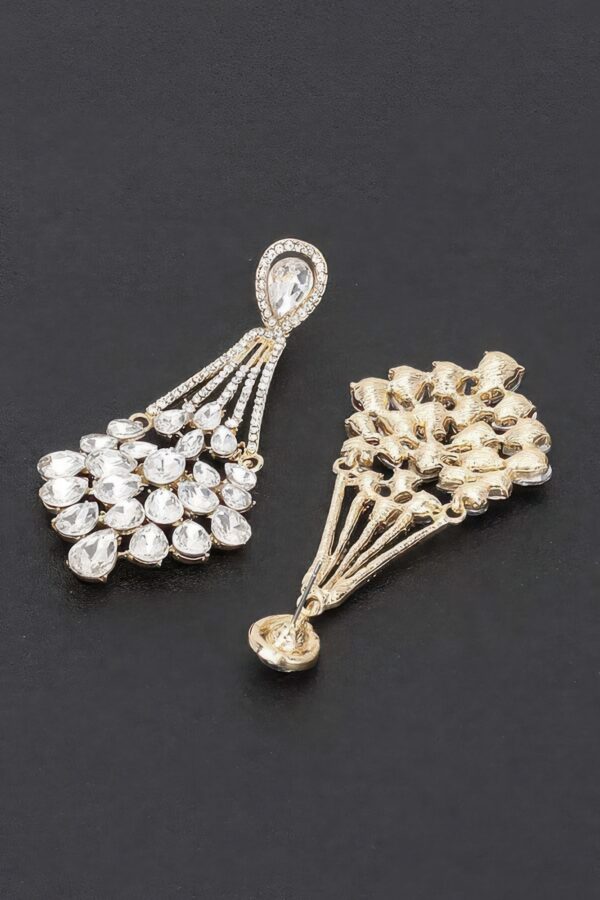 Rhinestone Drop Earrings – Elongated Sparkle