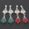 Rhinestone Drop Earrings – Elongated Sparkle