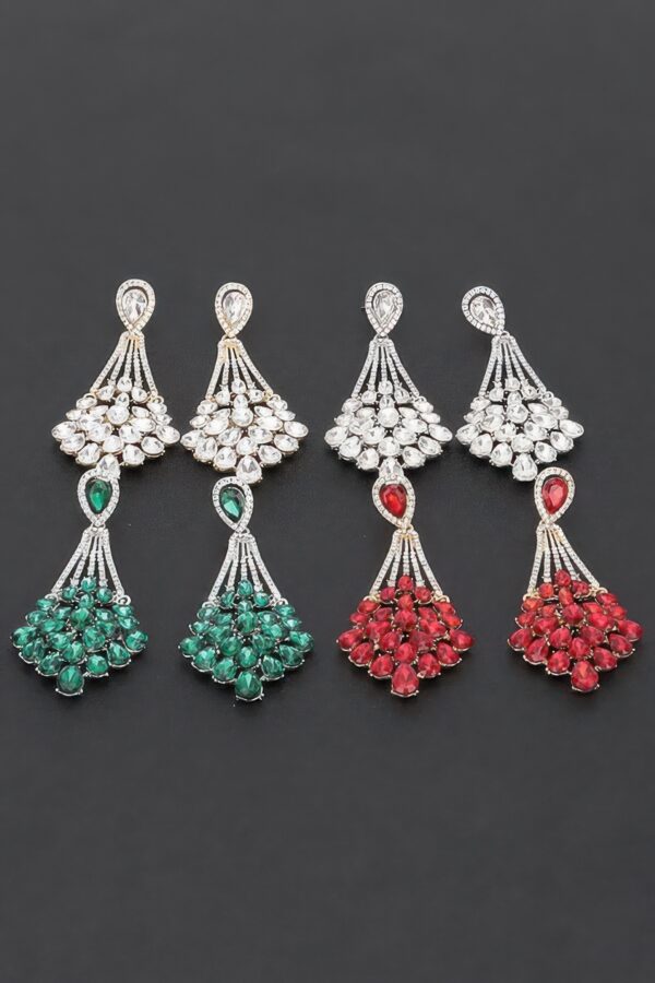 Rhinestone Drop Earrings – Elongated Sparkle