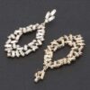 Rhinestone Drop Earrings – Elongated 3.5-inch Sparkle