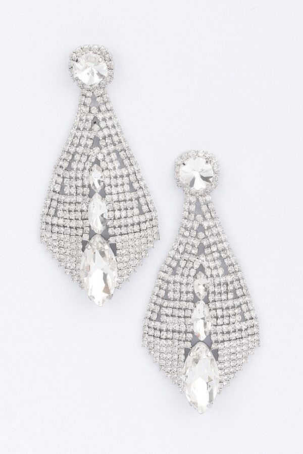 Rhinestone Drop Earrings – Elongated Sparkle