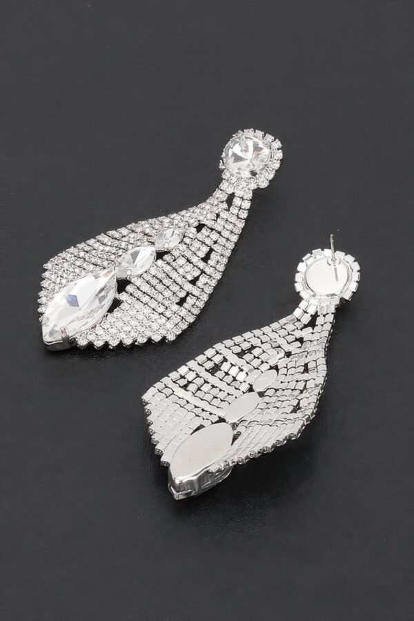 Rhinestone Drop Earrings – Elongated Sparkle