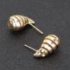 Metal Teardrop Earrings – Conch-Inspired Silhouette