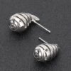 Metal Teardrop Earrings – Conch-Inspired Silhouette