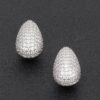 Rhinestone Teardrop Metal Earrings – Polished Finish