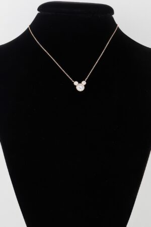 Crystal Mickey Chain Necklace – Gold-Plated Rhinestone Pendant