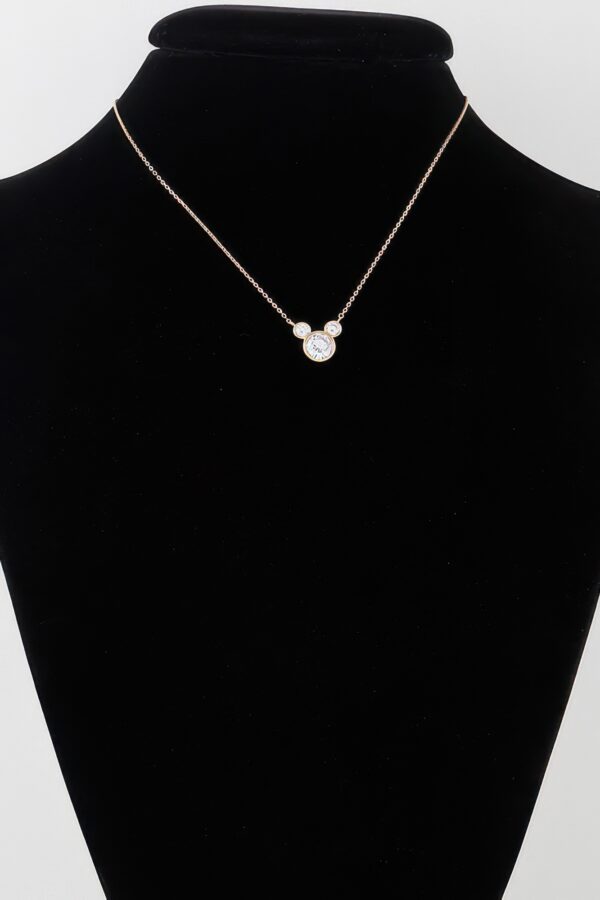 Crystal Mickey Chain Necklace – Gold-Plated Rhinestone Pendant