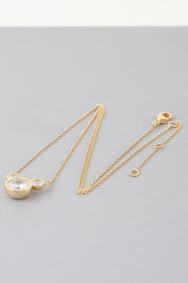 Crystal Mickey Chain Necklace – Gold-Plated Rhinestone Pendant