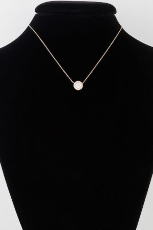 Rhinestone Pendant Necklace – Polished 16″ Chain