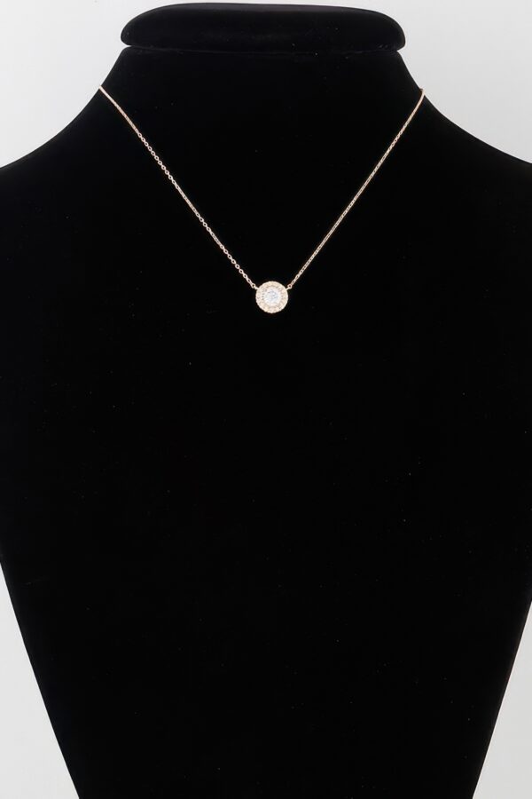 Rhinestone Pendant Necklace – Polished 16″ Chain