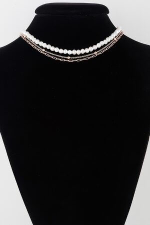 Delicate Triple Pearl Necklace on 16-Inch Chain