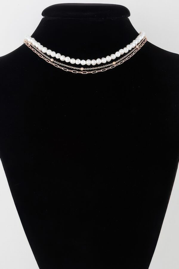 Delicate Triple Pearl Necklace on 16-Inch Chain