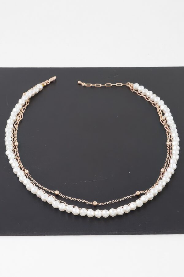 Delicate Triple Pearl Necklace on 16-Inch Chain