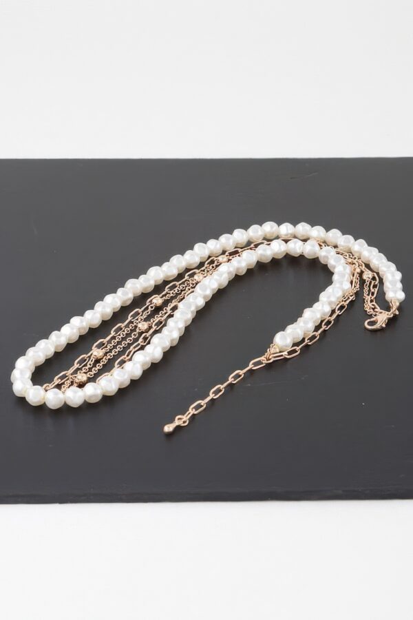 Delicate Triple Pearl Necklace on 16-Inch Chain