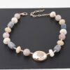 Multi Modern Stone Necklace – Gold-Tone 14″ Chain