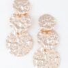 Triple Hammered Disc Drop Earrings – Cascading Discs
