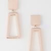 Geometric Frame Drop Earrings – Open-Frame Polished