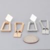 Geometric Frame Drop Earrings – Open-Frame Polished