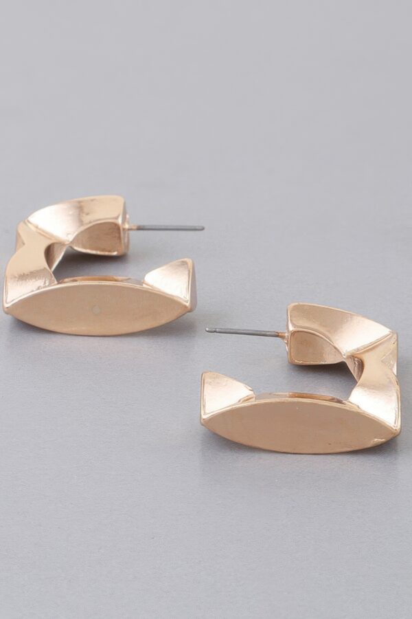 Geometric Cubic Hoop Earrings – Square 1″