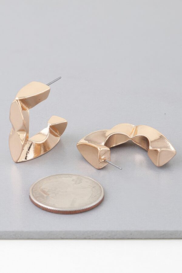 Geometric Cubic Hoop Earrings – Square 1″