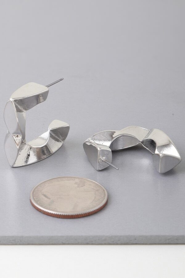 Geometric Cubic Hoop Earrings – Square 1″