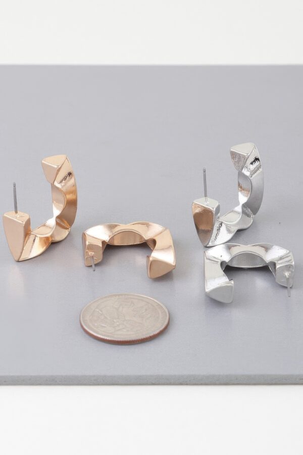 Geometric Cubic Hoop Earrings – Square 1″
