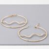 Snake Hoop Earrings with Stone Embellishments – Gold-Tone