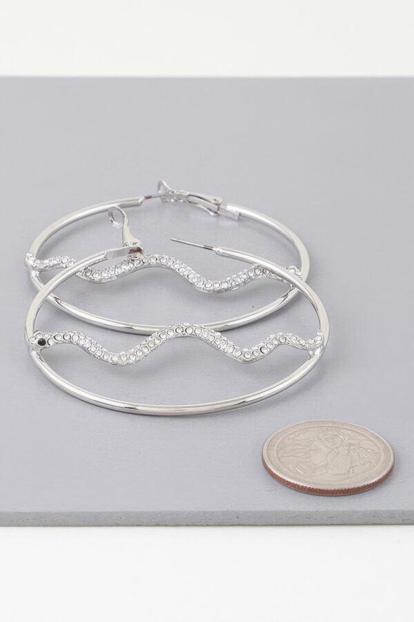 Snake Hoop Earrings with Stone Embellishments – Gold-Tone