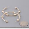 Multi Shiny Bead Gold-Tone Hoop Earrings