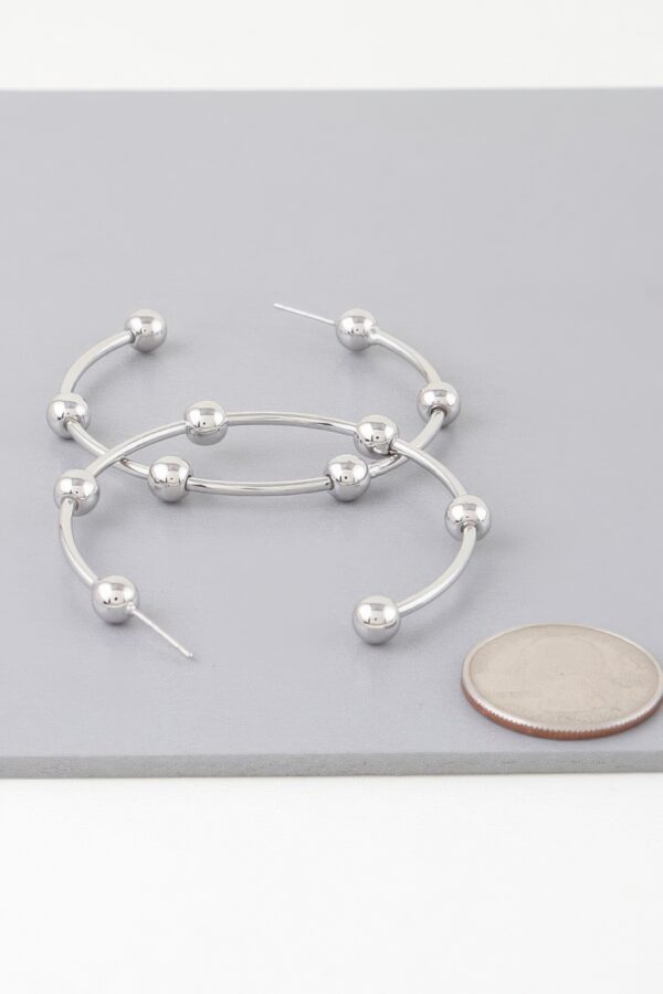 Multi Shiny Bead Gold-Tone Hoop Earrings