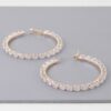 Teardrop Bejeweled Hoop Earrings – Gold-Tone